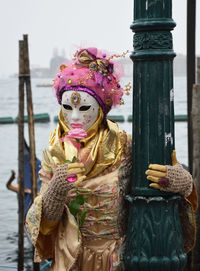 Close-up of statue of traditional mask