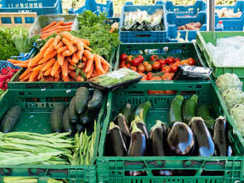 Vegetables for sale at market stall