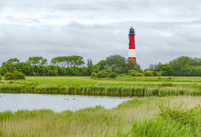 Lighthouse on a island named pellworm in north frisia, germany