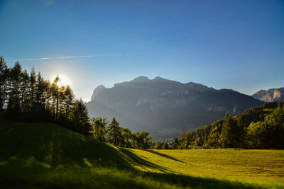 Scenic view of landscape against clear sky