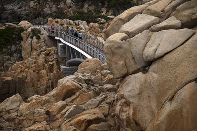 Bridge over rock formation