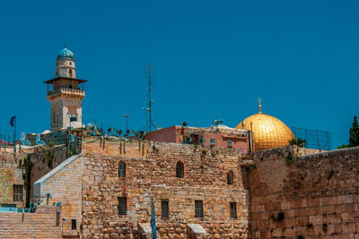 View of the temple mount with dome of the rock in jerusalem