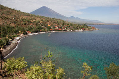 High angle view of sea