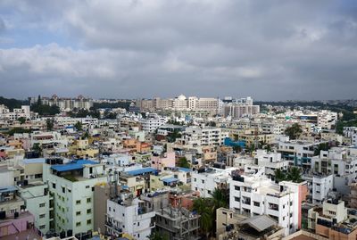 High angle view of townscape against sky