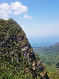 Scenic view of rocky mountains against sky