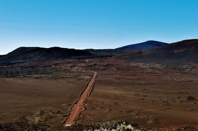 Scenic view of landscape against clear sky