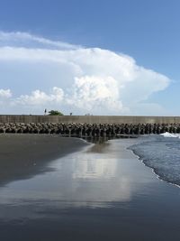 Scenic view of beach against sky