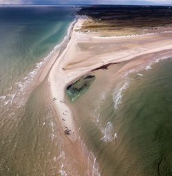 High angle view of beach