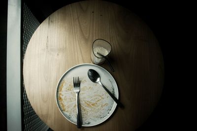 Directly above shot of breakfast on table