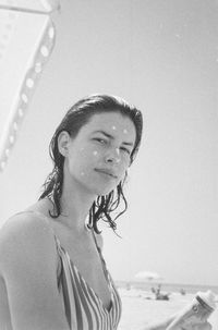 Portrait of young woman at beach