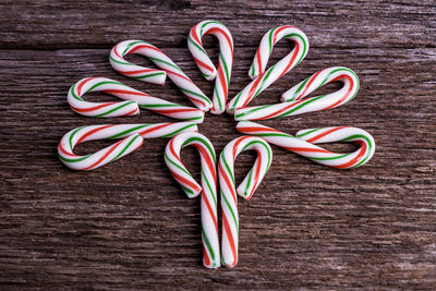 Close-up of multi colored candies on table