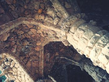 Low angle view of rock formation