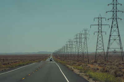 Road against clear sky