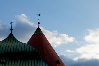 Low angle view of traditional building against sky