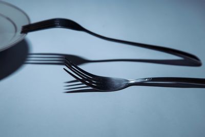 Close-up of fork on table