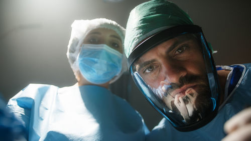 Pov view of patient in surgery room