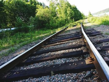 Railroad track on landscape