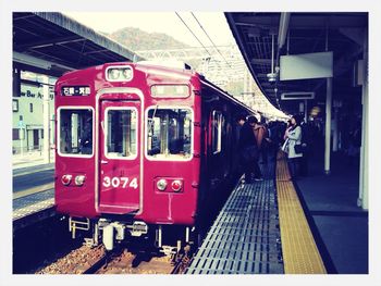 Train at railroad station platform