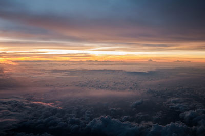 Aerial view of cloudscape during sunset