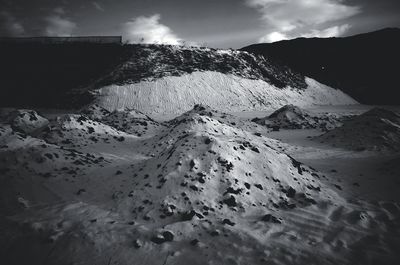 Close-up of wet landscape against sky