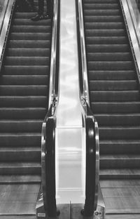 High angle view of escalator