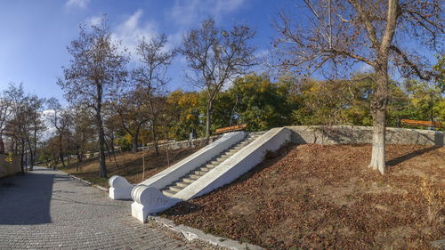 Empty park against sky