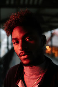 Portrait of young man looking away