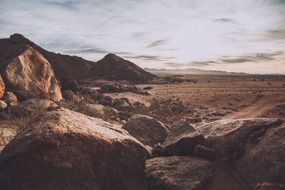 Scenic view of rocky mountains against sky