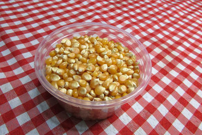 High angle view of fruits in container