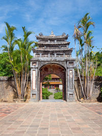 View of historical building against blue sky