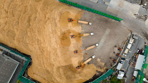 High angle view of people on beach