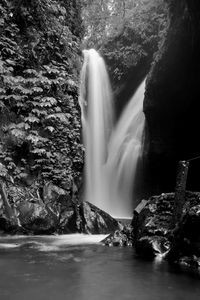 Scenic view of waterfall