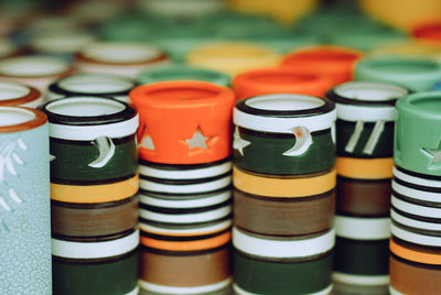 Close-up of bottles