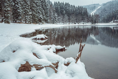 Scenic view of frozen lake