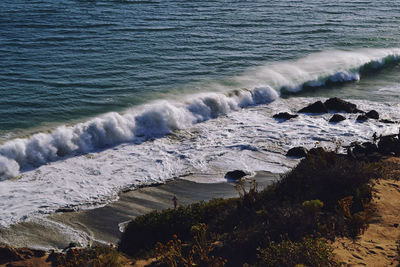 High angle view of beach