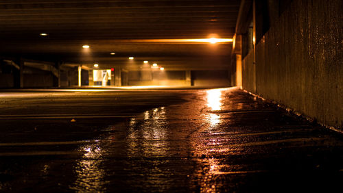 Empty illuminated tunnel