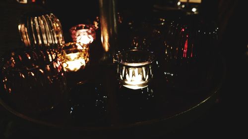 Close-up of illuminated lights