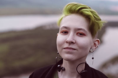 Close-up portrait of young woman