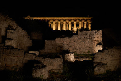 View of historical building at night