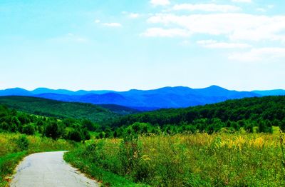 Scenic view of mountains against sky