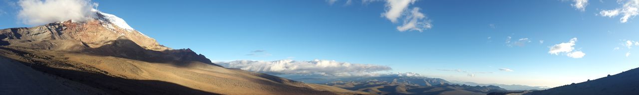 Panoramic view of mountains against sky