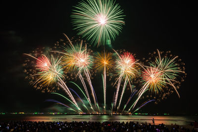 Pattaya, thailand - november 25-26 beautiful lights at the night, colorful fireworks