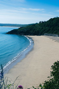 Scenic view of beach against sky