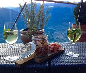 Close-up of food on table
