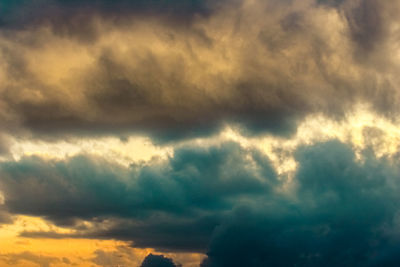 Low angle view of storm clouds in sky