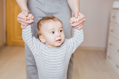 Cute baby girl at home