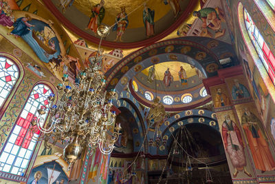 Low angle view of ornate ceiling in building