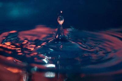 Close-up of drop on rippled water