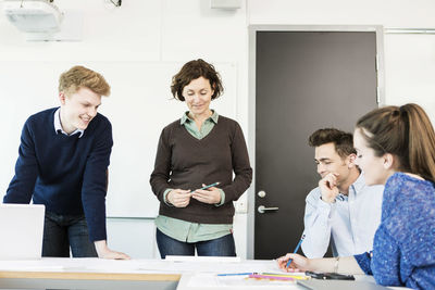 Professor and students in classroom