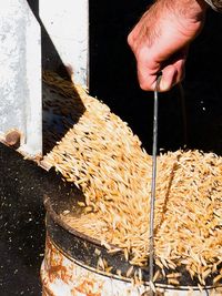 Close-up of man preparing food